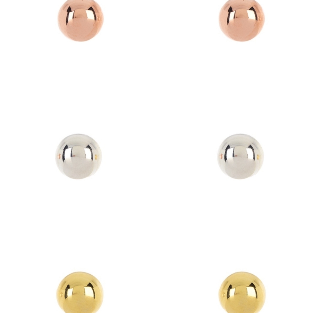 Agento Vivo Sterling Silver Ball Studs Earrings - Picture 4 of 8